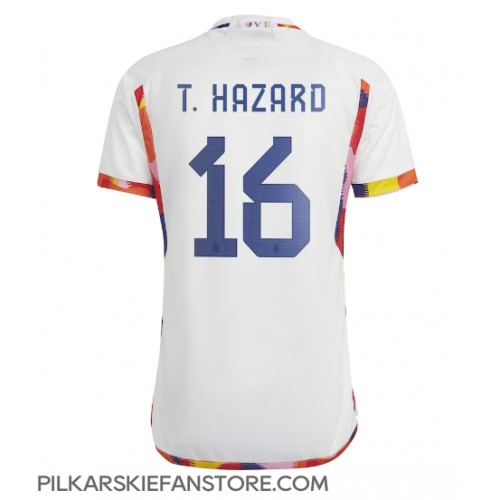 Tanie Strój piłkarski Belgia Thorgan Hazard #16 Koszulka Wyjazdowej MŚ 2022 Krótkie Rękawy